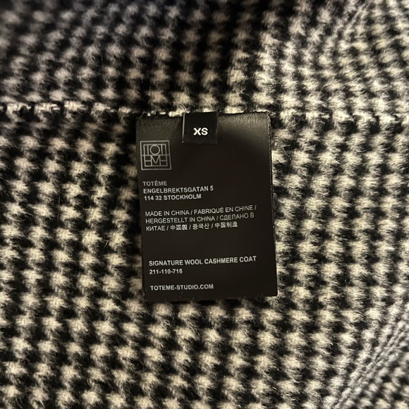 LAST CHANCE TODAY Toteme Black and White Checkered Annecy Coat | XS - Picture 8 of 11